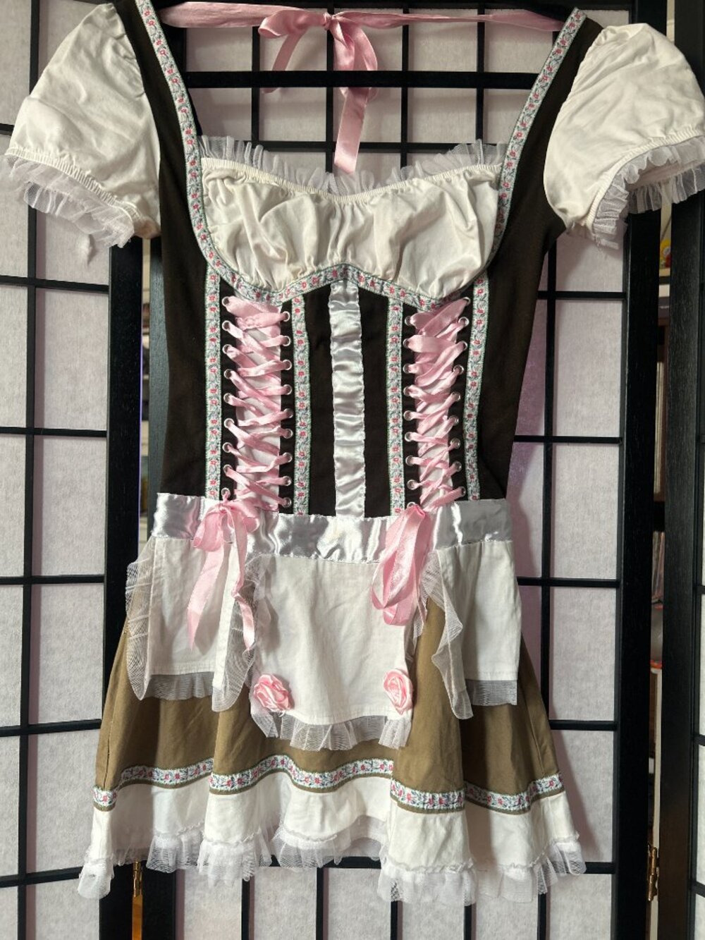 Y2K Bavarian Girl Costume (S) small vintage oktoberfest milkmaid costume German - Picture 7 of 10